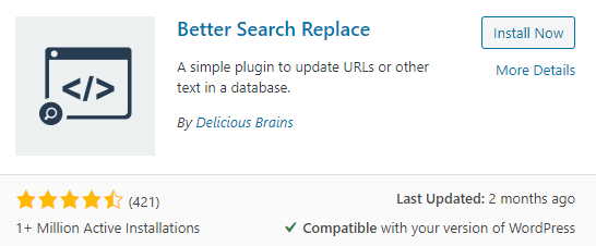 Aktivacija Better Search Replace