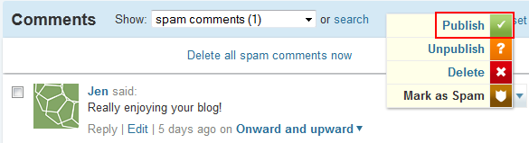 spam komentari