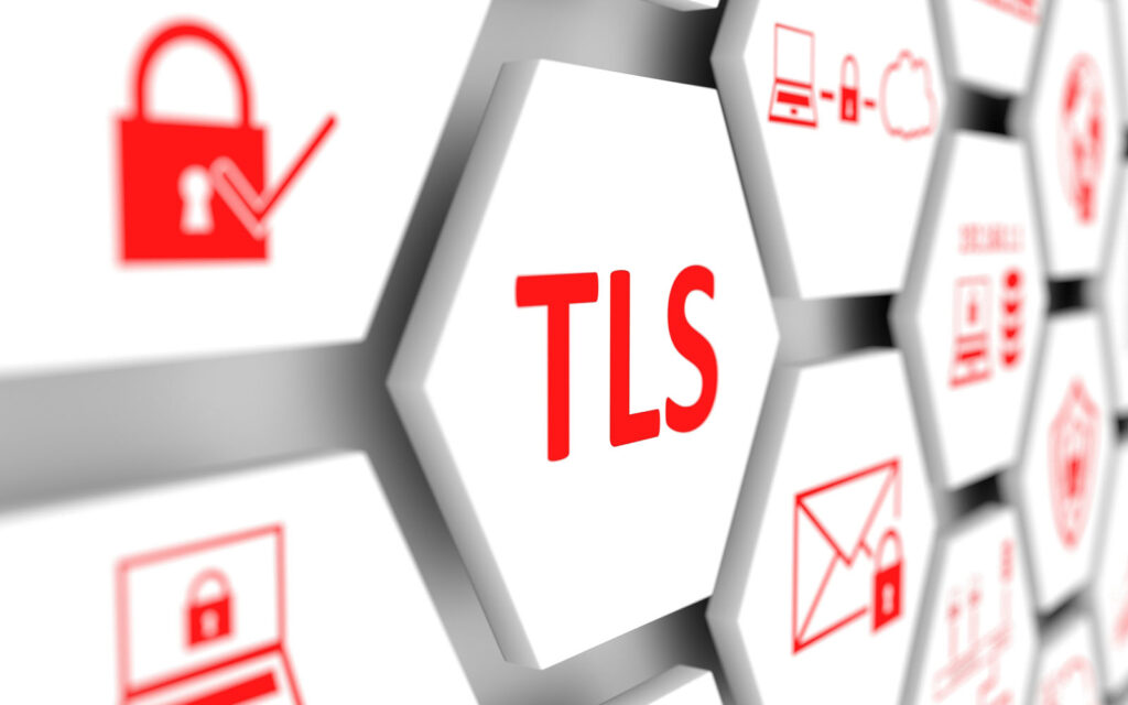 TLS concept cell blurred background 3d illustration