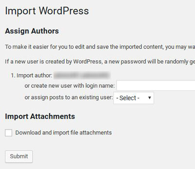import wordpress.com sajt