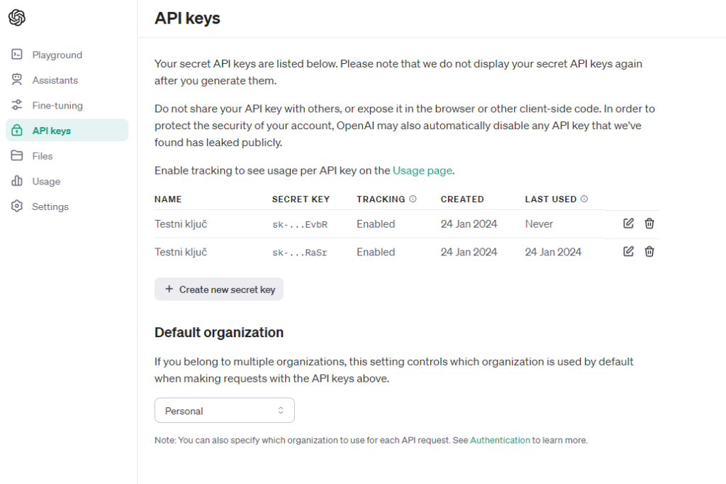 chatgpt api keys