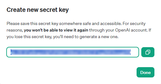 chatgpt secret key