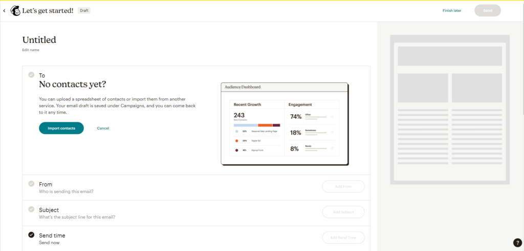 kontakti mailchimp