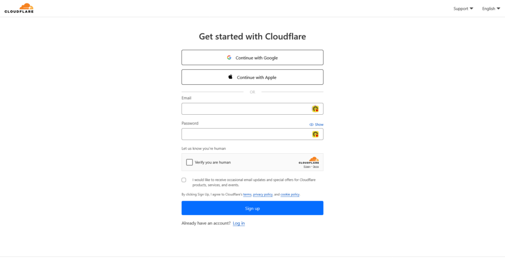 cloudflare login
