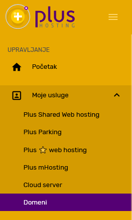 Plus Hosting kontrolni panel – registracija domena i upravljanje hosting uslugama