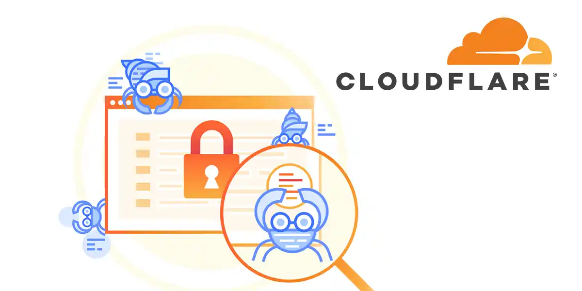 Ilustracija zaštite sajta od zlonamernih botova pomoću Cloudflare platforme