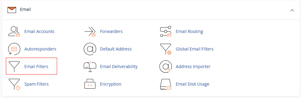 email filteri cpanel